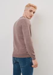 Beige wool men's sweater SWEMT-0139-81(Z23)-02