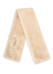 Beige women's winter scarf SZADF-0035-81(Z25) - front product view, on white background.