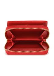 Small red women's wallet with logo POREC-0366-4A(W26), product view inside on white background.