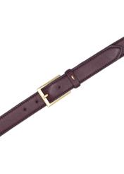 Burgundy women's leather belt PASDS-0346-4D(Z26), top view of the product on a white background.