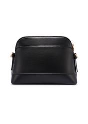 Black women's handbag with monogram TOREC-1180-9P(W26), product view from the back on a white background.