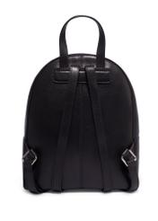 Black leather women's backpack TORES-1378-99(Z26), product view from the back on a white background.