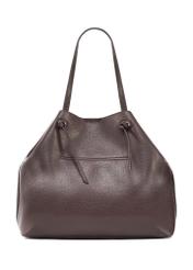 Large brown shopper bag TOREC-0995A-89(Z25), product view from the back on a white background.