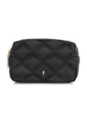 Black quilted women's cosmetic bag TOREN-0282-99(W24)-01