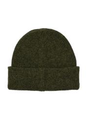 Women's olive wool blend hat CZADT-0201-8E(Z26), back view of the product on a white background.