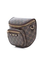 Brown waist bag with monogram TOREC-1077-89(Z25), diagonal view of the product on a white background.