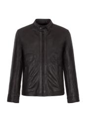 Men's leather jacket with stand-up collar KURMS-0323-2076(Z23)-04