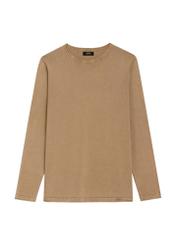 Men's beige cotton sweater SWEMT-0100-1K(W26), front product view on white background.