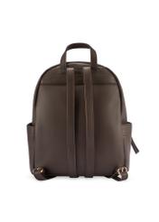 Brown women's backpack TOREC-1125-1I(W26), product view from the back on a white background.