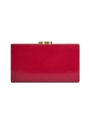 Red leather women's wallet PL-128-4B(KS), product view from the back on a white background.