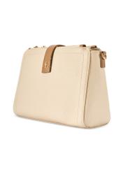 Cream leather shoulder bag TORES-1275-0B(W26) - diagonal product view, on a white background.