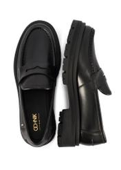 Women's black leather loafers BUTYD-1069-99(W26)