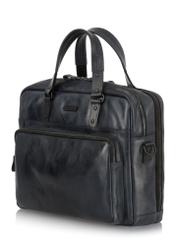 Men's navy blue leather bag TORMS-0100-69(W23)-02