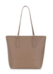Brown padded faux leather shopper bag TOREC-0905-89(W24)-04