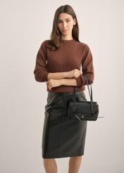 Small black women's handbag with bows TOREC-1379-99(Z26)
