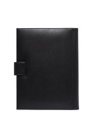 Black leather notebook case PORMS-0718-99(Z26), product view from the back on a light background.