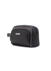 Black and brown men's cosmetic bag TORMN-0379-9J(Z26), diagonal product view on white background.