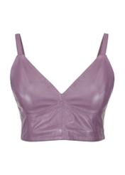 Women's purple leather top TOPDS-0005-1324(W23)-03