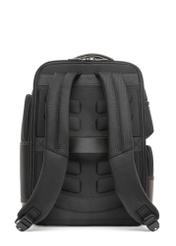 Black spacious men's backpack TORMN-0378-98(Z25), product view from the back on a white background.