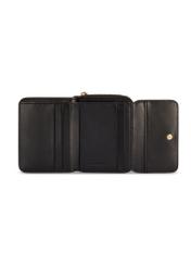 Black small women's leather wallet PORES-0932A-99(Z25), product view inside on white background.
