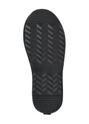 Black short women's snow boots BUTYD-1138-9E(Z26), view of the sole of the product on a white background.