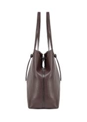Large brown shopper bag TOREC-0995A-89(Z25), product view from the side on a white background.