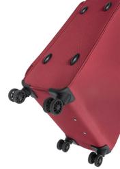 Small suitcase on wheels WALNY-0045-4B-19(W26), view of the product wheels on a white background.