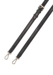 Small black women's messenger bag TOREC-1185-99(W26), view of the product strap on a white background.