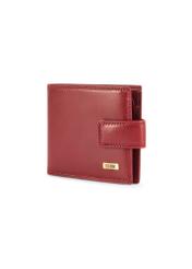Burgundy men's leather wallet PL-105-41(KS), diagonal product view on white background.