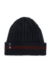 Navy blue men's cap CZAMT-0086-69(Z25), product view from the front on a white background.