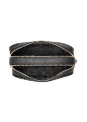 Black women's handbag with monogram TOREN-0277A-99(W25), product view inside on white background.