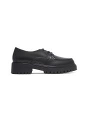 Black leather women's shoes BUTYD-1310-99(Z26), side view of the product on a white background.