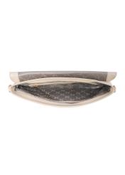 Cream leather clutch bag TORES-1271-0B(W26) - product view from above, on a white background.