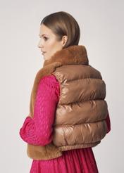 Women's caramel quilted vest KAMDP-0001-24(Z21)-03