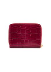 Pink croco women's wallet PORES-0888B-31(Z25), back view of the product on a white background.