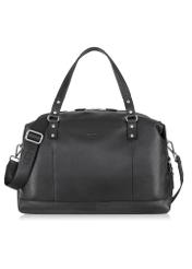 Men's black leather travel bag TORMS-0411-99(W24)-01