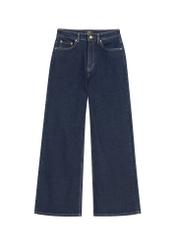 Navy blue women's denim pants JEADT-0013-7E(Z26), front product view on white background.