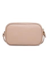 Small beige leather women's handbag TORES-0466D-81(Z25), product view from the back on white background.
