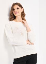 Cream women's sweatshirt with OCHNIK logo BLZDT-0076-11(Z22)-01