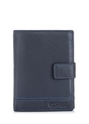 Men's navy blue leather wallet PORMS-0010-69(W24)-01