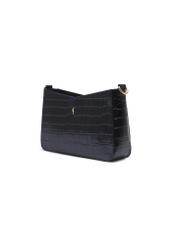 Black croco leather handbag TORES-1326-9G(Z26), diagonal product view on a light background.