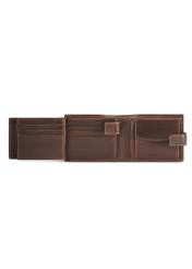 Brown leather men's wallet PORMS-0671-1H(Z26), product view from the inside on a white background.-01