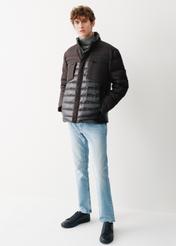 Men's black quilted down jacket KURMT-0312-99(Z23)-02