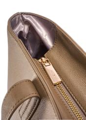 Large beige women's shopper bag TOREC-0850 F-1K(W26) - close-up of detail, on white background.