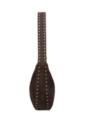 Brown suede women's hobo bag TORES-1384-1I(Z26) - side product view, on white background.