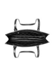 Black leather women's shoulder bag TORES-1429-99(Z26). Top view on a white background.