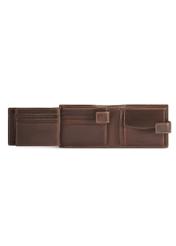 Brown leather men's wallet PORMS-0671-89(Z25), product view from the inside on a white background.-01