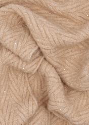 Light beige women's scarf with sequins SZADT-0220-1A(Z26), close-up of the product material on a white background.