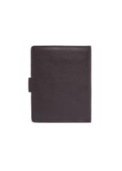 Brown leather men's wallet PORMS-0704-1H(Z26), product view from the back on a white background.