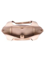 Beige women's shopper bag TOREC-1259-1B(Z26) - product view from above, on a white background.